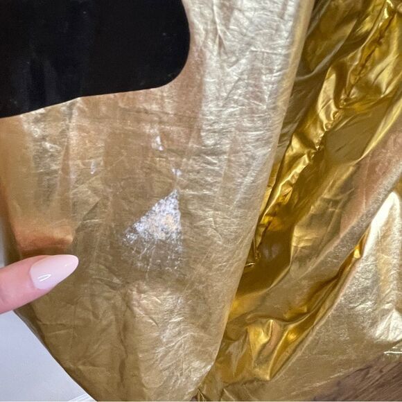 Fila Anorak Metallic Women’s Windbreaker Jacket Gold With Black Letters Size XL - Picture 8 of 14